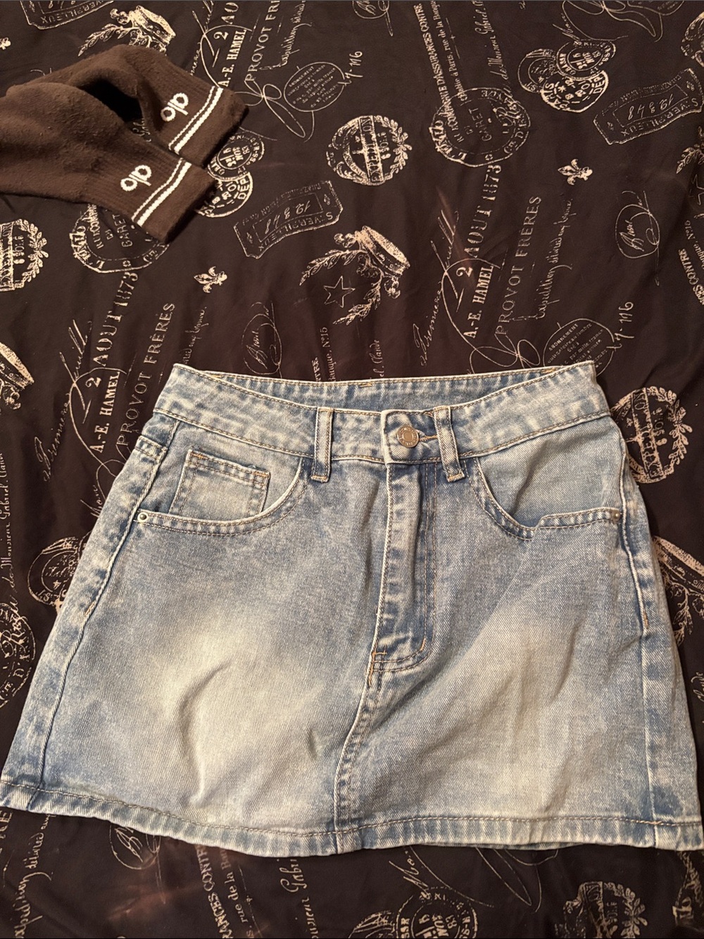 SHEIN Light Blue Denim Mini Skirt